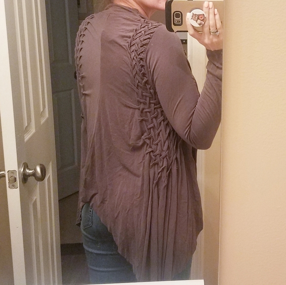 Anthropologie Braid asymmetrical cardigan sweater - Picture 11 of 16